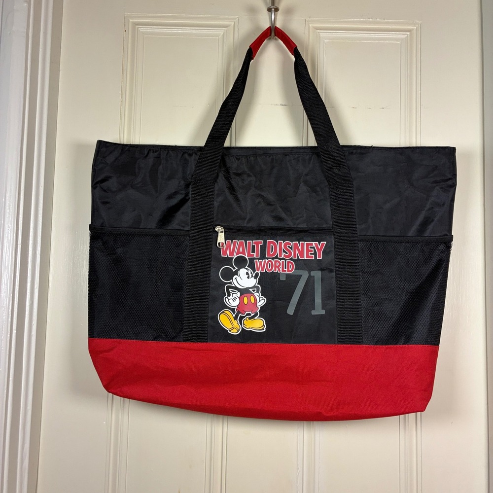 Walt Disney World 71 tote bag large red and black Mickey Mouse disneyana
